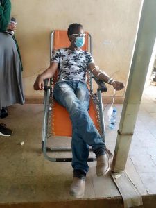 Graduating students on blood donation at haramaya University