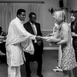 Greeting two boys and Two girls