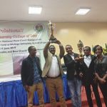 Law Student Win Trophy photo with Prof. Nigussie Dechassa Law Student Win Trophy photo with Prof. Nigussie Dechassa