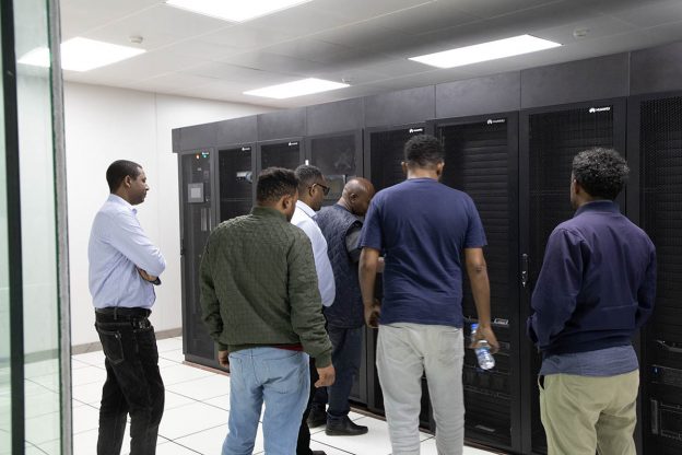 Abdi Showing Visitors at HU Data Center