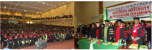 Haramaya University graduates more than 7000 students in different fields of Study and also confers honorary degree for two individuals on July 7, 2019 at Afran Kallo Hall.