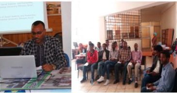 Haramaya University conducted training on attitude towards work and work environment, D/r. Sewinet Mengistu in the picture