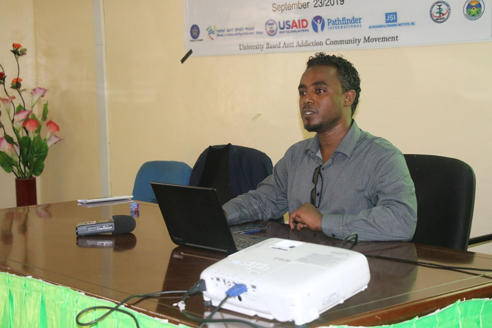 Mr. Elias kalayu on Consultative workshop on issues of substance abuse from Meqomia community Development Organization