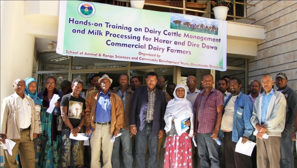 Hands on training on dairy cattle management Participants group Photo