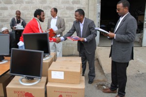 Haramaya University provided reference books and computers to nearby and surrounding high schools 