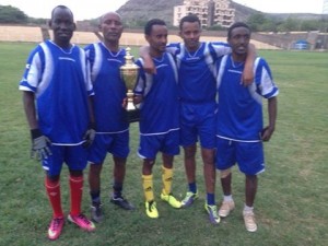 Haramaya University won the trophy organized by the Dire Dawa administration in commemoration of the fourth anniversary of the commencement of the Renaissance Dam construction