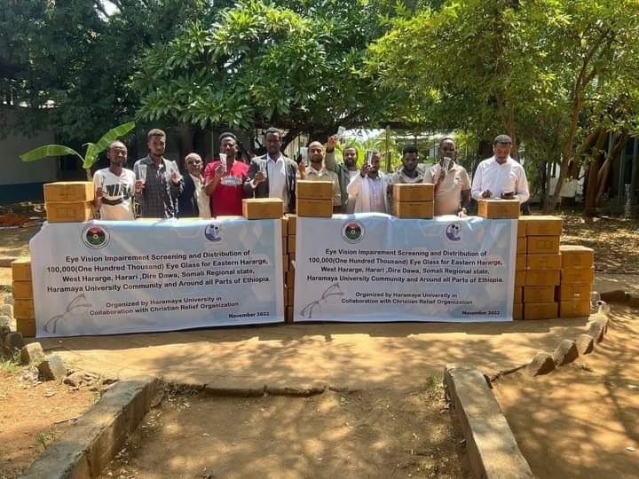 Haramaya University Donates Eye Glasses Memebers Photo