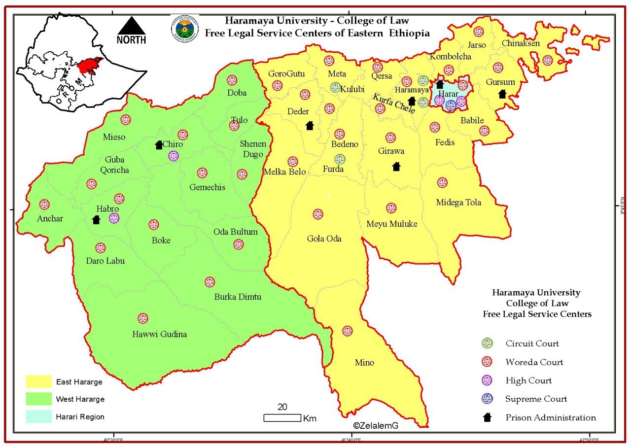 East and West Hararghe Zones of the Oromia Regional State Map