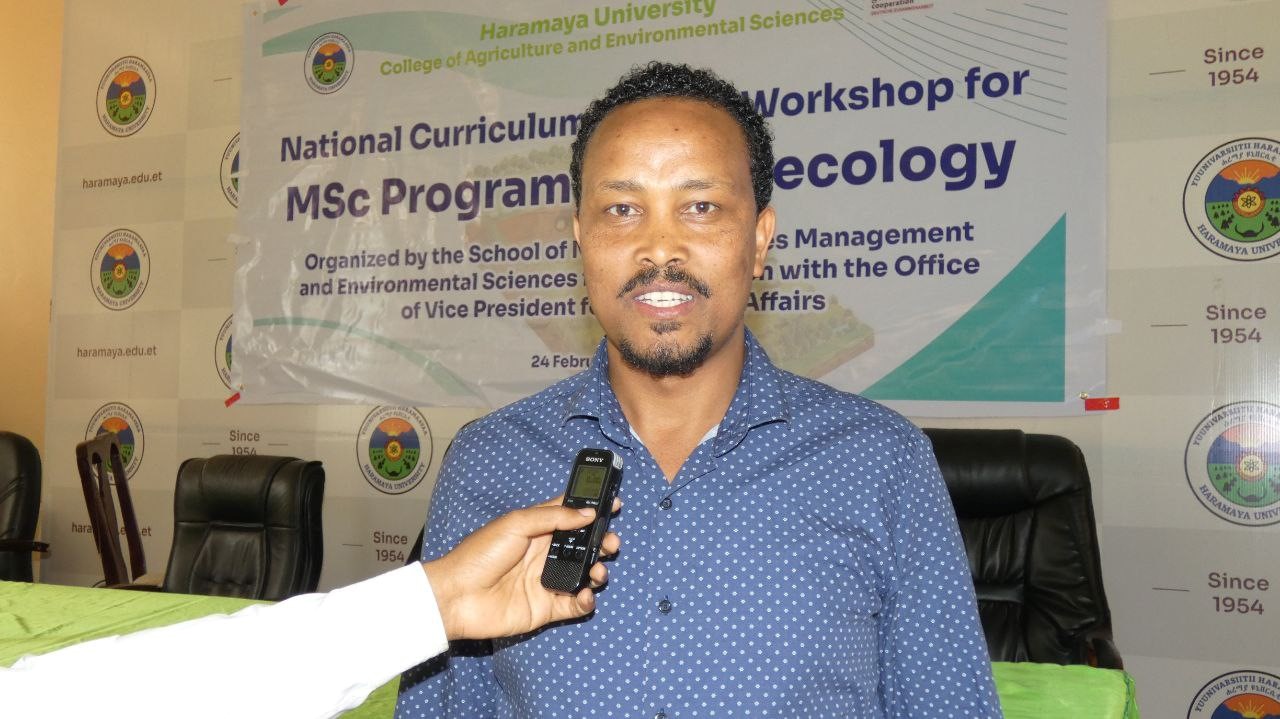 Mr. Arbo Feyisa at national curriculum review workshop on MSc Program in Agro-Ecology image 