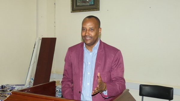 Dr. Zelalem Bekeko, the Dean of the College of Agriculture and Environmental Science on training speech 