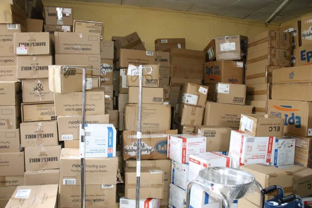 Six containers of medical equipment