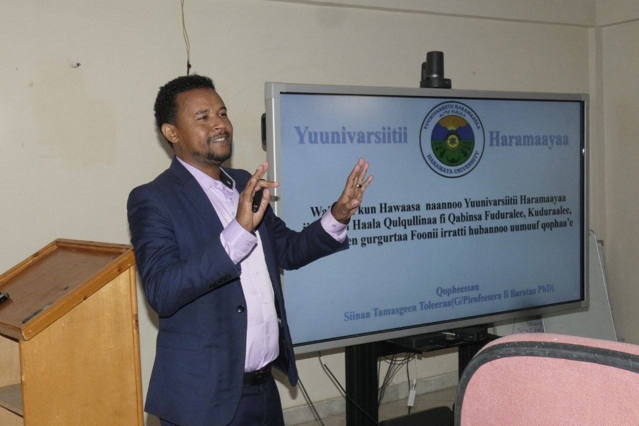 Mr. Sina Temesgen at Food Hygiene Workshop for Market Stakeholders 