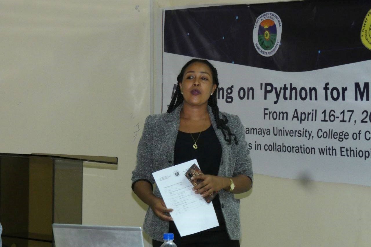 Mrs. Eskedar Girma at Statistical association Host Key training