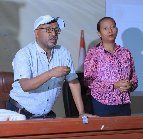 Mrs. Kidesena Sebesibe Director of the Entrepreneurship and Technology Incubation Directorate with some other