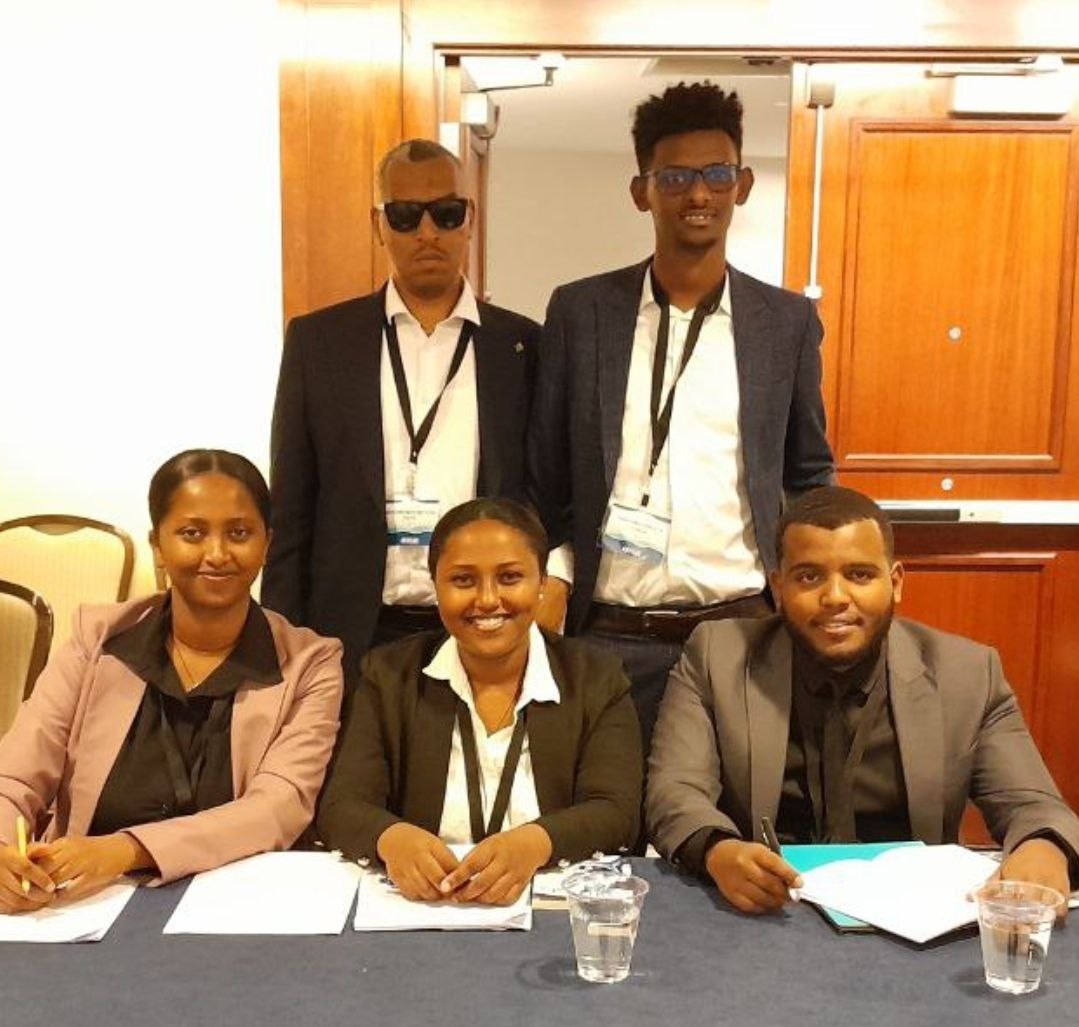 Mahder Endeshaw Berhanu, Ayantu Dechasa Adugna, and Abdurezak Nebi Sado at Prestigious Jessup Moot Court Competition 