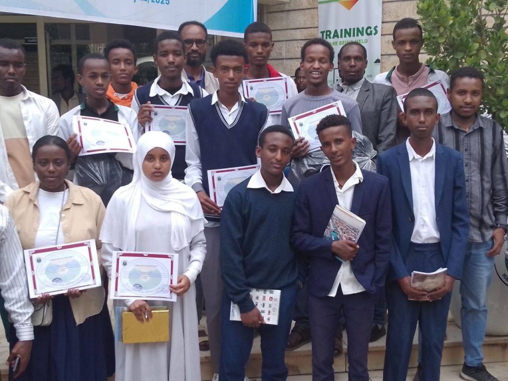 Haramaya Secondary School came second with two students