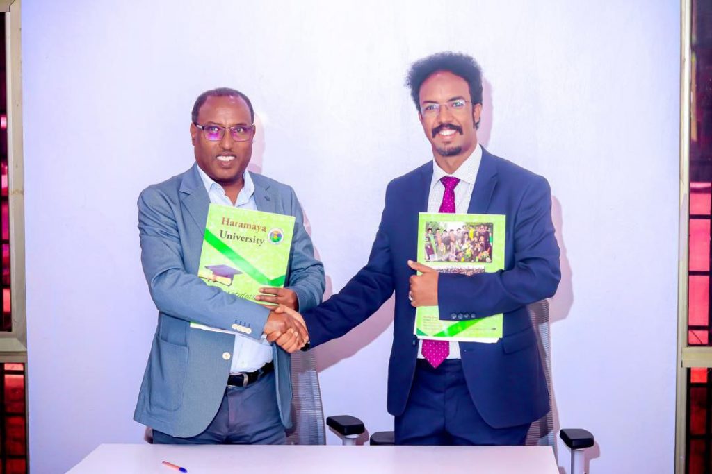 Professor Mengistu Urge, Vice President for Academic Affairs at Haramaya University, and Dr. Mohamed Guudle, President and Vice Chancellor of OGF University
