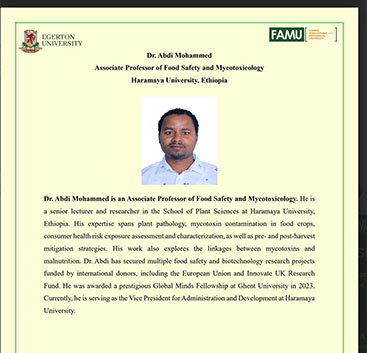 Dr. Abdi Mohammed participated