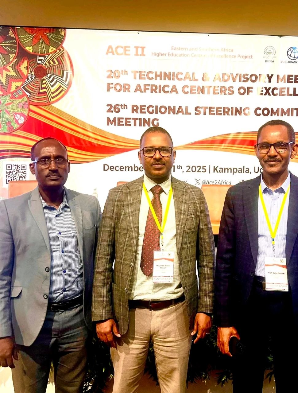 The delegation from Haramaya University Dr. Jemal Yousuf Dr. Bobe Bedadi and Dr. Mulugeta Damie