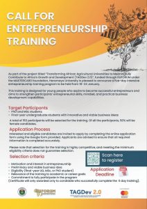 Call For Entrepreneurship Training